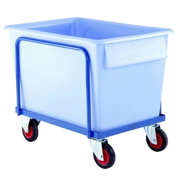Blue Plastic Container Truck with Standard Wheels